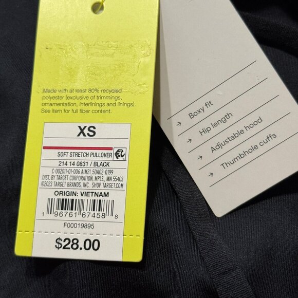 XS - Womens Soft Stretch Hoodie - All In Motion - Black - Picture 3 of 6